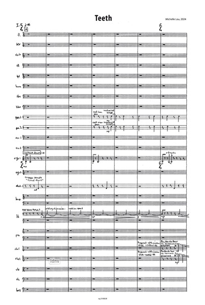 Teeth für großes Ensemble und Elektronik (Orchester) (2024) Teeth für großes Ensemble und Elektronik (Orchester) (2024)