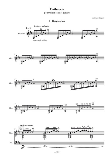 Catharsis pour violoncelle et guitare Catharsis pour violoncelle et guitare