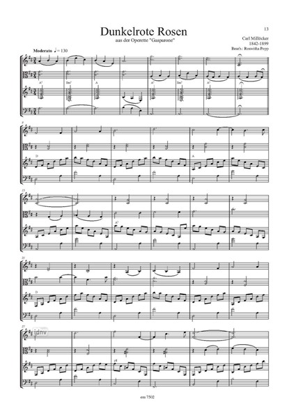 Pizzarco II für Violine, Viola, Kontrabass und Gitarre Pizzarco II für Violine, Viola, Kontrabass und Gitarre