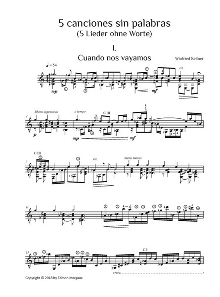 5 canciones sin palabras für Gitarre solo 5 canciones sin palabras für Gitarre solo