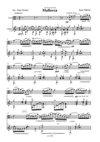 Mallorca für Viola und Gitarre
