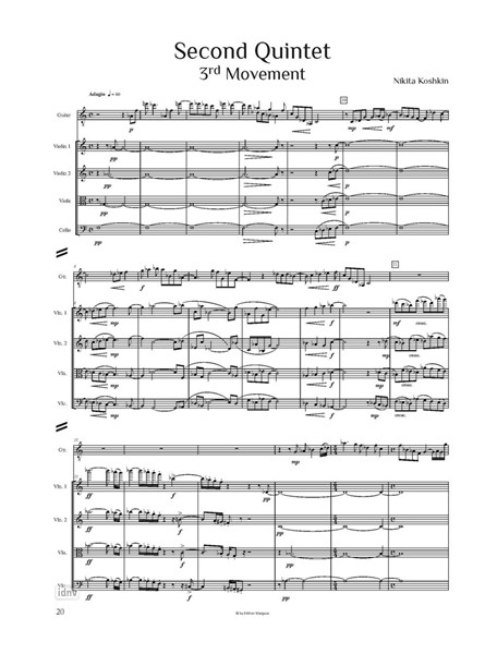 Second Quintet for Guitar and string quartet Second Quintet for Guitar and string quartet