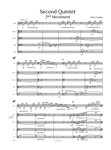 Second Quintet for Guitar and string quartet Second Quintet for Guitar and string quartet