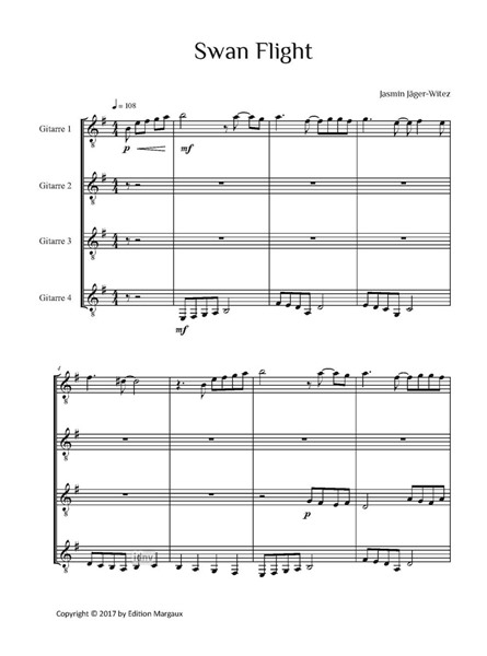 Swan Flight für Gitarrenquartett Swan Flight für Gitarrenquartett