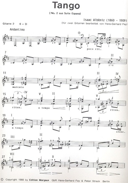 Tango für 2 Gitarren op. 165,N.2 Tango für 2 Gitarren op. 165,N.2
