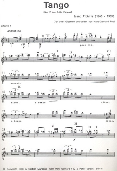Tango für 2 Gitarren op. 165,N.2 Tango für 2 Gitarren op. 165,N.2