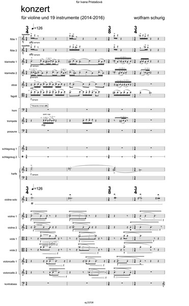 Konzert für Violine und 19 Instrumente (2014-16) Konzert für Violine und 19 Instrumente (2014-16)