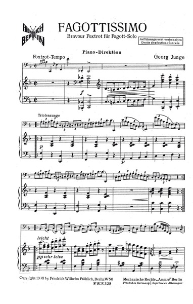 Fagottissimo für Fagott und Klavier Fagottissimo für Fagott und Klavier