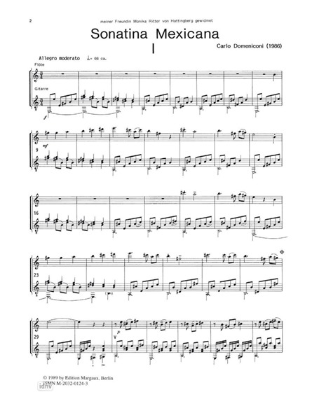 Sonatina Mexicana für Flöte und Gitarre op. 30 Sonatina Mexicana für Flöte und Gitarre op. 30