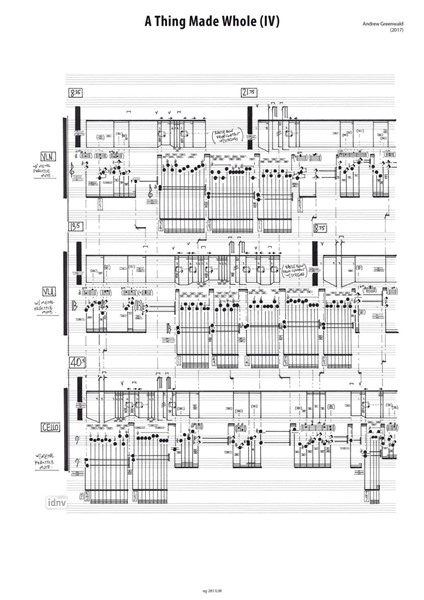 A Thing Made Whole (IV) für Bassklarinette, Streichtrio und Gitarre (E-/ak.) (2017) A Thing Made Whole (IV) für Bassklarinette, Streichtrio und Gitarre (E-/ak.) (2017)