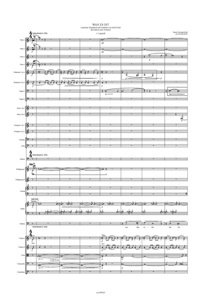 Was es ist op. 54a für Bariton und Orchester (2001/23) Was es ist op. 54a für Bariton und Orchester (2001/23)