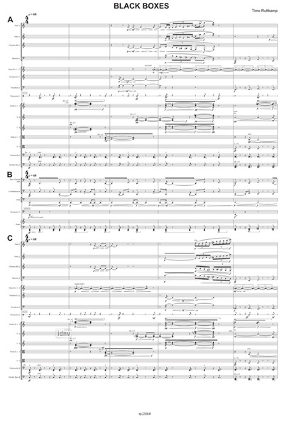 Black boxes für drei Orchestergruppen (2012) Black boxes für drei Orchestergruppen (2012)