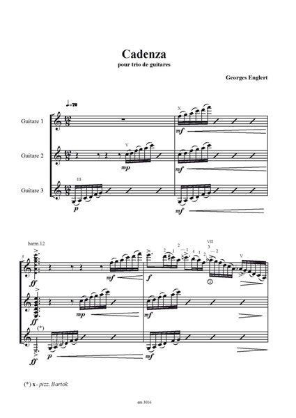 Cadenza pour trio de guitares Cadenza pour trio de guitares