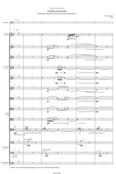 Gryllus Muscalis für Violine Solo und Streichorchester (2014) Gryllus Muscalis für Violine Solo und Streichorchester (2014)