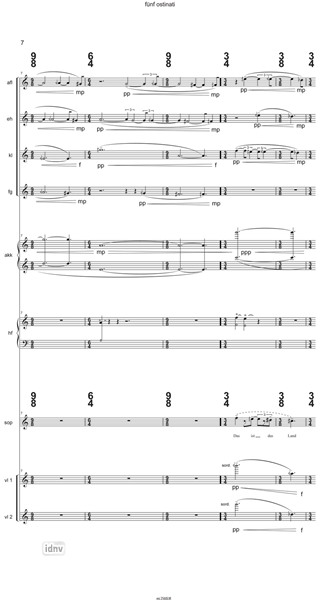 fünf ostinati für Sopran und 14 Instrumente (2017) fünf ostinati für Sopran und 14 Instrumente (2017)