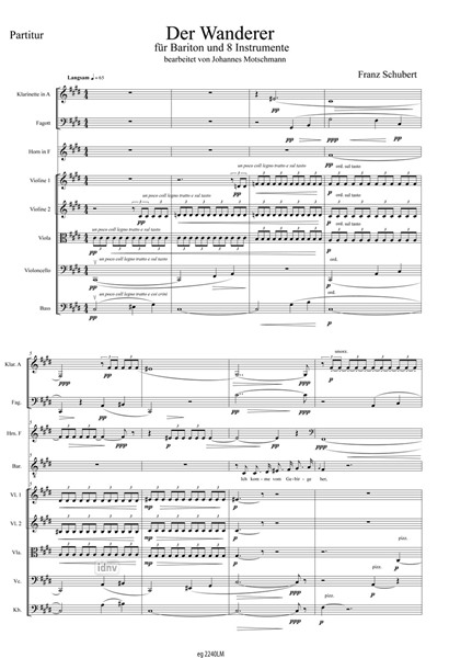 Der Wanderer Bearbeitung für Bariton und acht Instrumente (2014) Der Wanderer Bearbeitung für Bariton und acht Instrumente (2014)