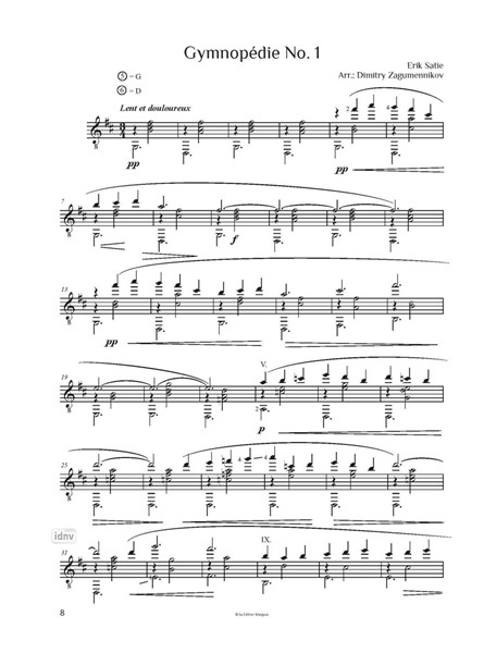 Gnossienne No. 1-3 and Gymnopédie No. 1 arranged for guitar Gnossienne No. 1-3 and Gymnopédie No. 1 arranged for guitar