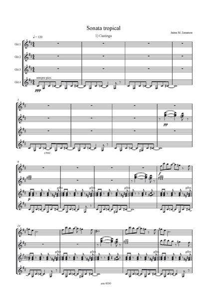 Sonatina tropical für vier Gitarren Sonatina tropical für vier Gitarren