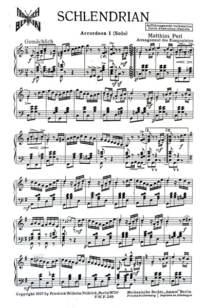 Schlendrian für Akkordeon-Trio Schlendrian für Akkordeon-Trio