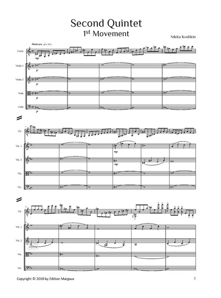 Second Quintet for Guitar and string quartet Second Quintet for Guitar and string quartet