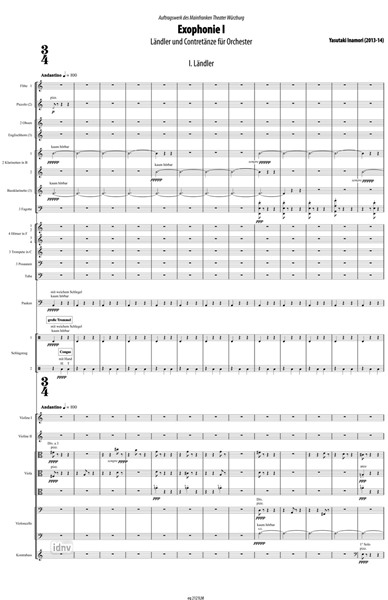 Exophonie I. Ländler und Contretänze für Orchester (2013-14) Exophonie I. Ländler und Contretänze für Orchester (2013-14)