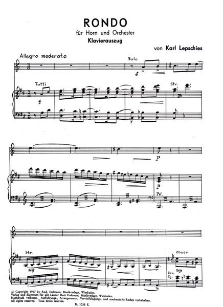 Rondo für Horn und Orchester Rondo für Horn und Orchester