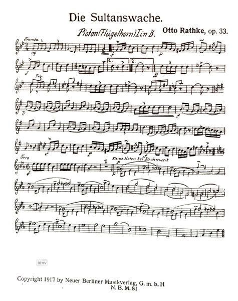 Die Sultanswache Op. 33 für Blasorchester Die Sultanswache Op. 33 für Blasorchester