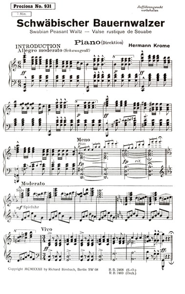 Schwäbischer Bauernwalzer für Salonorchester Schwäbischer Bauernwalzer für Salonorchester