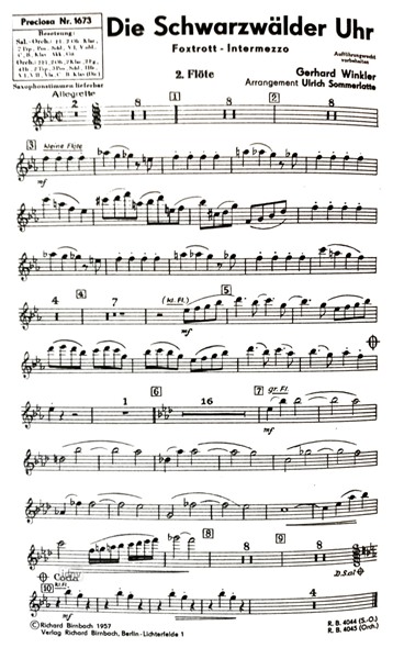 Kirchweih in Tirol (Krome) / Die Schwarzwälder Uhr (Winkler) für Salonorchester - Ergänzungsstimmen großes Orchester Kirchweih in Tirol (Krome) / Die Schwarzwälder Uhr (Winkler) für Salonorchester - Ergänzungsstimmen großes Orchester