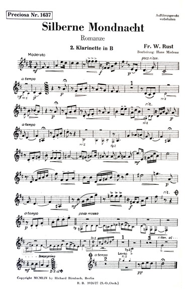 Kleine Begebenheit / Silberne Mondnacht für Salon-Orchester Ergänzungsstimmen großes Orchester Kleine Begebenheit / Silberne Mondnacht für Salon-Orchester Ergänzungsstimmen großes Orchester