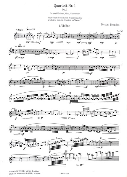 Quartett Nr.1 Op.1 für Streichquartett Quartett Nr.1 Op.1 für Streichquartett