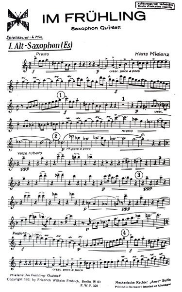 Im Frühling für Saxophon-Quintett Im Frühling für Saxophon-Quintett