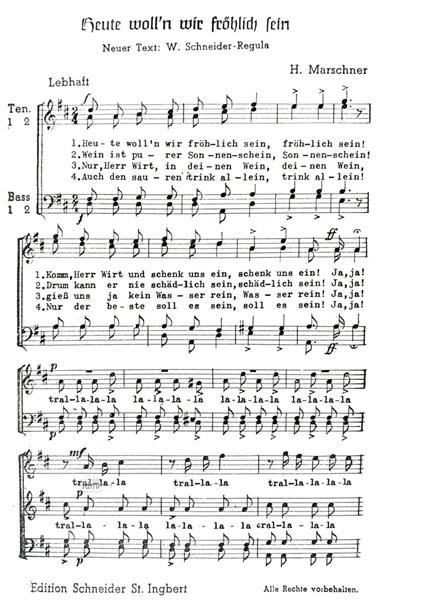 Heute woll'n wir fröhlich sein für Männerchor Heute woll'n wir fröhlich sein für Männerchor