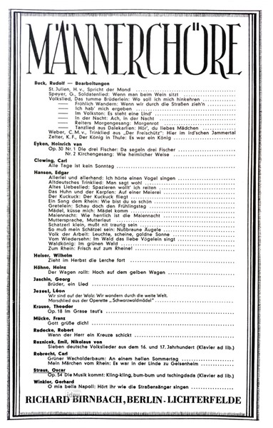 Die Musik kommt Op.54 für Männerchor mit Klavier Die Musik kommt Op.54 für Männerchor mit Klavier