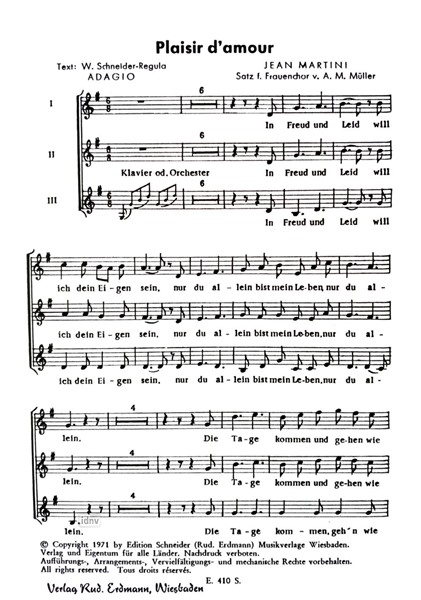 Plaisir d´Amour für Frauenchor Plaisir d´Amour für Frauenchor