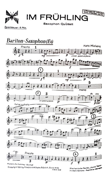 Im Frühling für Saxophon-Quintett Im Frühling für Saxophon-Quintett