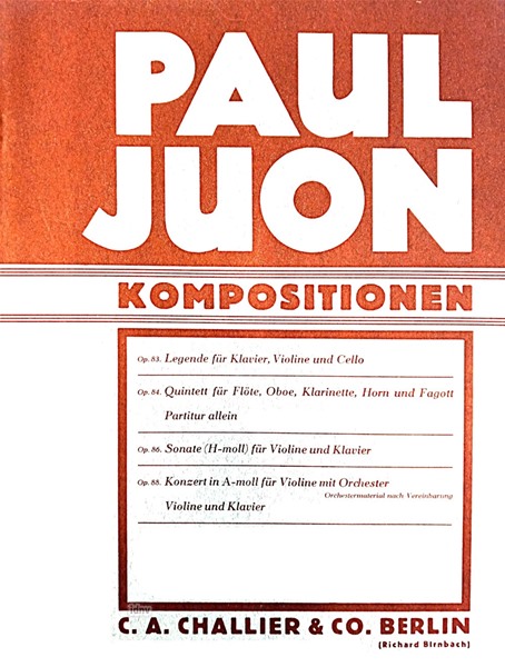 Sonate (H-Moll) Op. 86 für Violine und Klavier Sonate (H-Moll) Op. 86 für Violine und Klavier