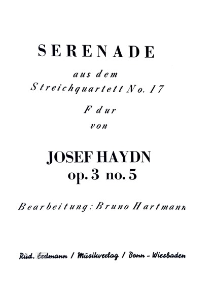 Serenade Op. 3 Nr.5 für Salonorchester Ergänzungsstimmen großes Orchester Serenade Op. 3 Nr.5 für Salonorchester Ergänzungsstimmen großes Orchester
