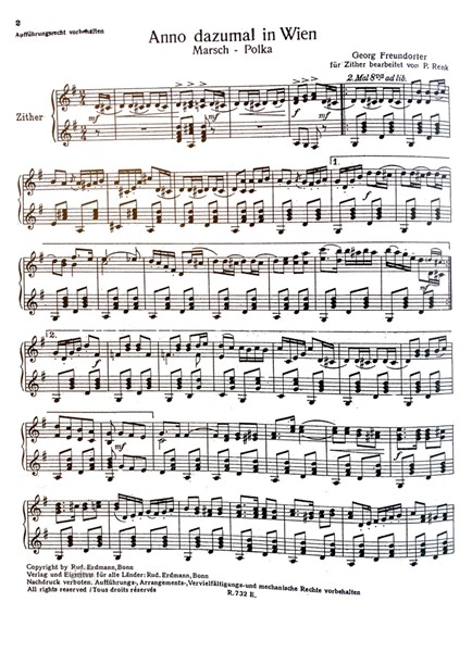Anno dazumal in Wien für Zither Anno dazumal in Wien für Zither