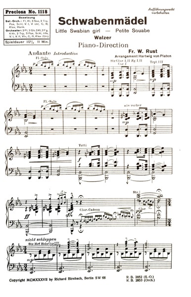 Schwabenmädel für Salon-Orchester Schwabenmädel für Salon-Orchester