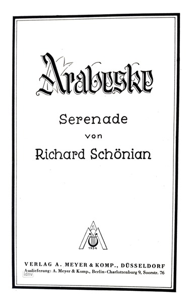 Arabeske für Salon-Orchester Ergänzungsstimmen Arabeske für Salon-Orchester Ergänzungsstimmen
