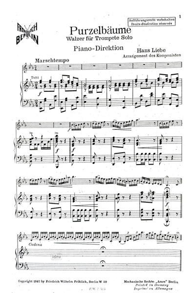 Purzelbäume für Trompete und Klavier Purzelbäume für Trompete und Klavier