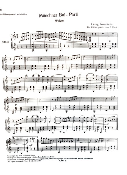 Münchner Bal Pare für Zither Münchner Bal Pare für Zither