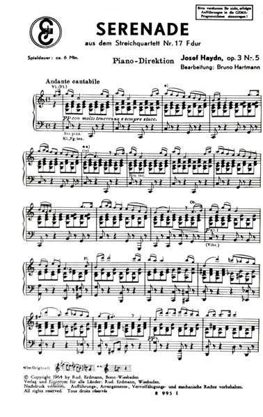Serenade Op. 3 Nr.5 für Salonorchester Serenade Op. 3 Nr.5 für Salonorchester