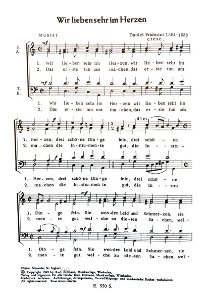 Wir lieben sehr im Herzen für gemischten Chor Wir lieben sehr im Herzen für gemischten Chor