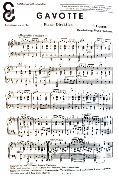 Gavotte D-Dur für Salon-Orchester Gavotte D-Dur für Salon-Orchester