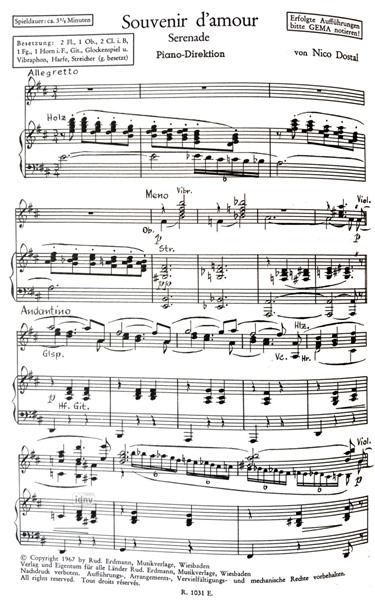 Souvenir d´Amour - Serenade für Salon-Orchester Souvenir d´Amour - Serenade für Salon-Orchester