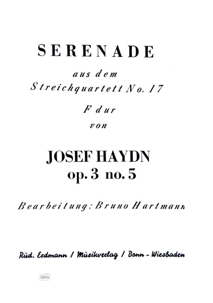 Serenade Op. 3 Nr.5 für Salonorchester Serenade Op. 3 Nr.5 für Salonorchester