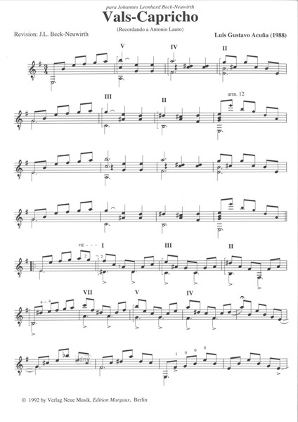 Vals-Capricho für Gitarre Vals-Capricho für Gitarre