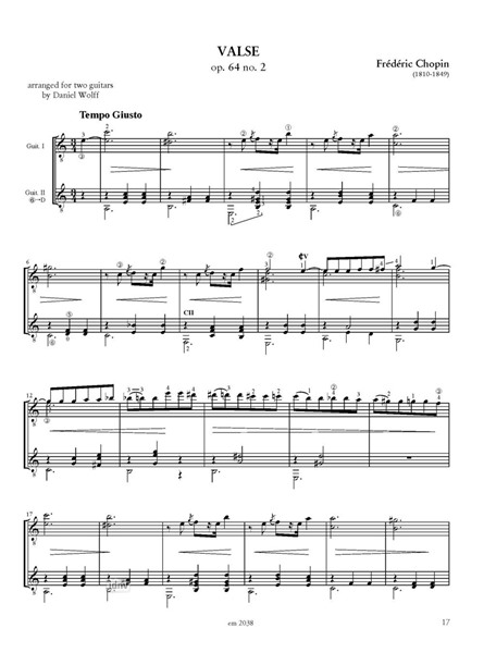 Grande Valse Brillante op. 18 - Valse op. 64 no. 2 for two guitars Grande Valse Brillante op. 18 - Valse op. 64 no. 2 for two guitars